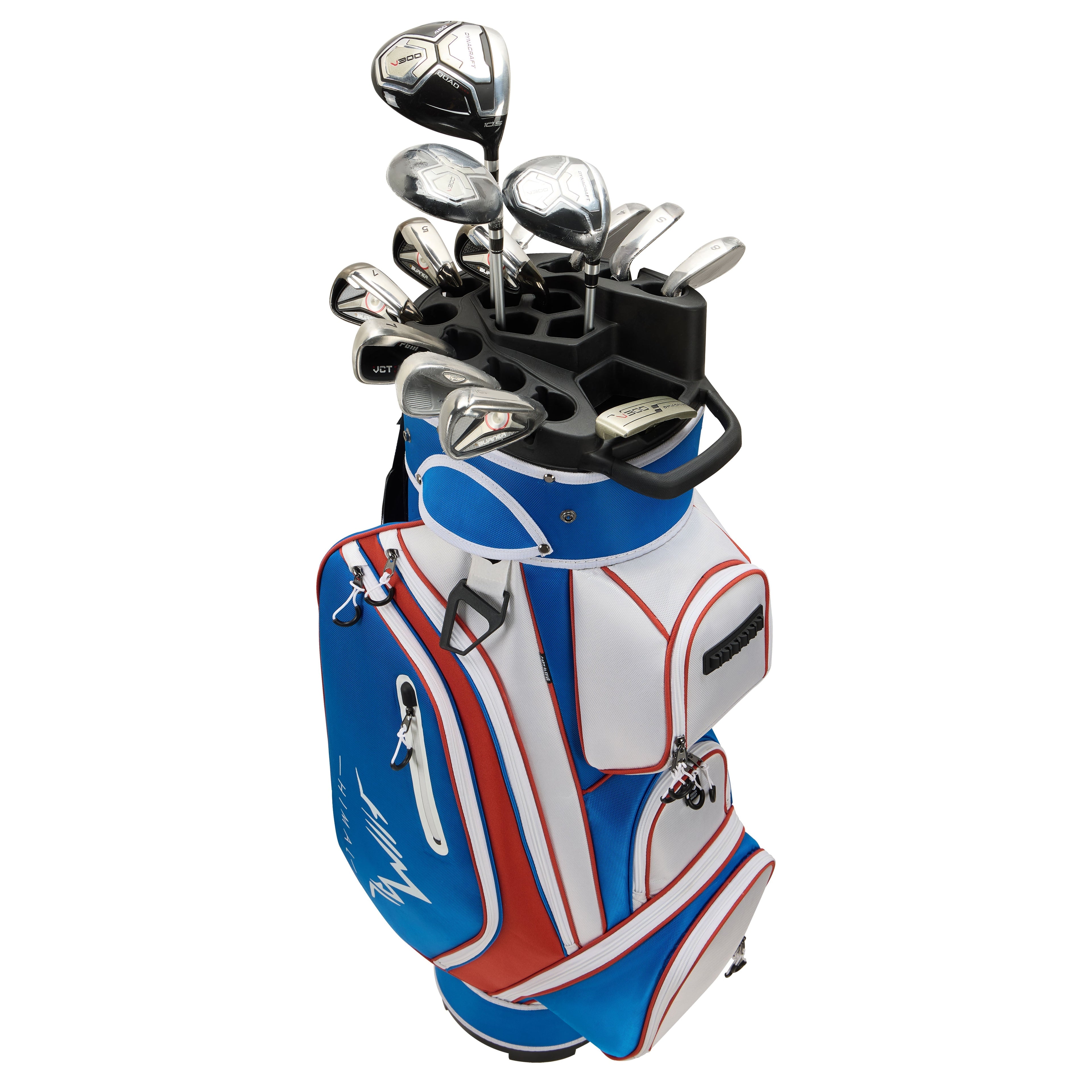 14-Way Golf Cart Bag Pro-Blue White